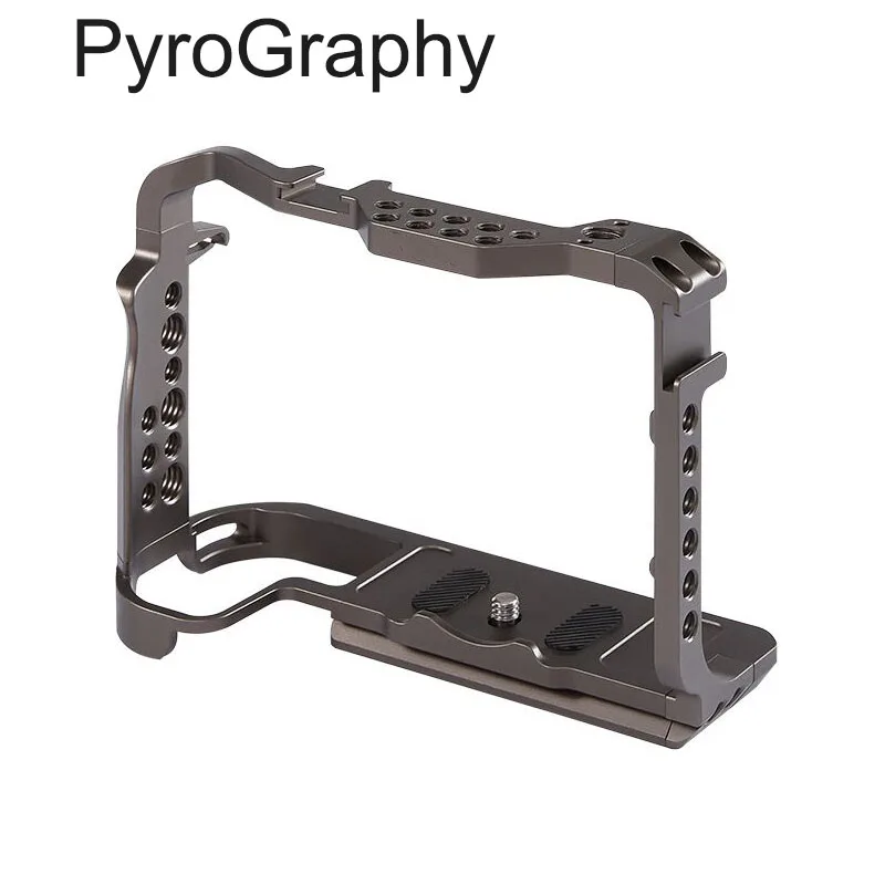 

PyroGraphy New EOS R5/ R6/R5C/R6II Bronze Cage with 1/4" & 3/8" Thread Holes Dual Cold Shoe Mounts for Canon EOS R5/ R6/R5C/R6II