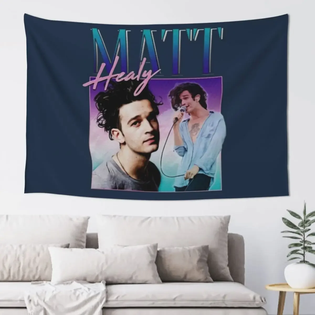 Matt Healy Homage Funny Matty 1975 Retro 90's 80's Party Tapestry Room Decor Cute Wall Coverings Tapestry