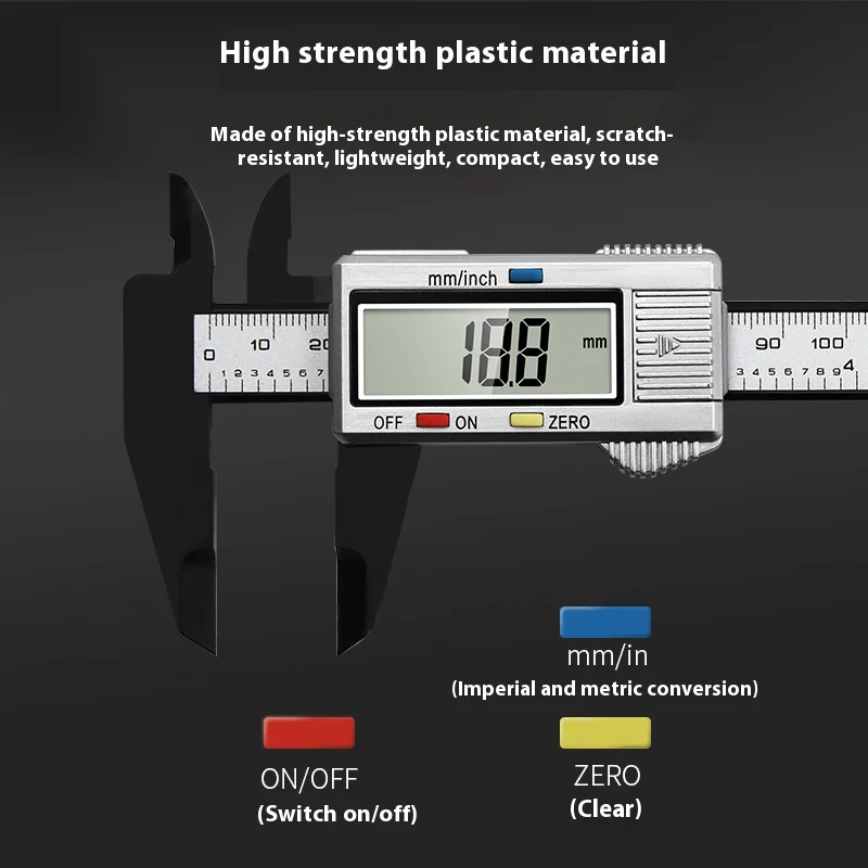 150mm/100mm Digital Caliper, Electronic Vernier Caliper with LCD Screen - Carbon Fiber, Precision Micrometer Measuring Tool