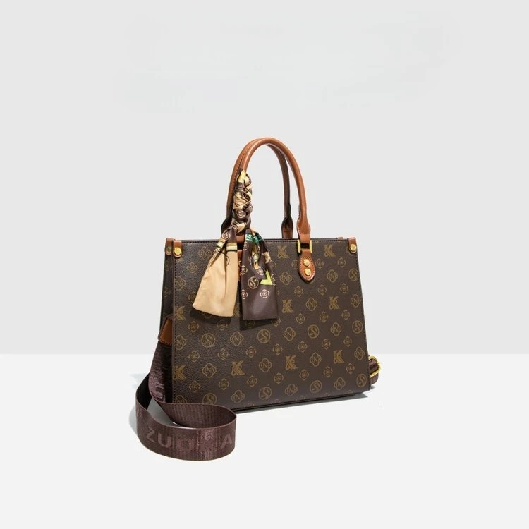 

2026 New Women's Vintage Print Tote Bag, Large Capacity Adjustable Strap Shoulder Bag, Boho Chic Purse for Daily Use Hand Bag