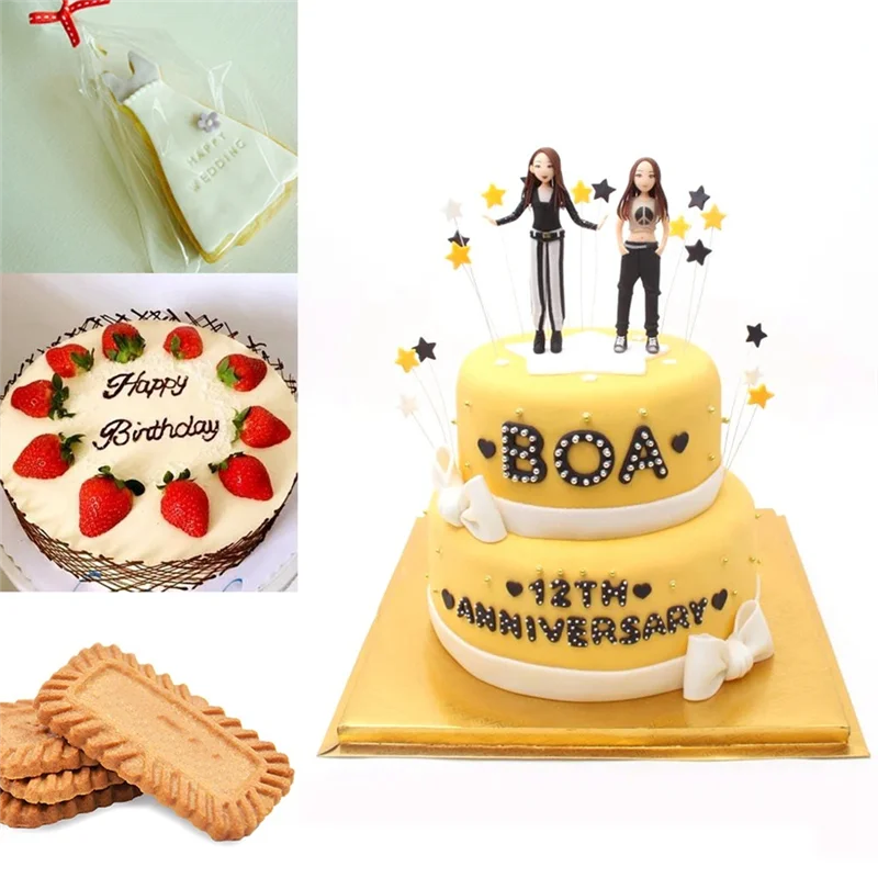 ABJI-6 Pcs Alphabet Letter Alphabet Letter Fondant Stamps DIY Cutter Pastry Accessories For Biscuit Cake Cookie Fondant Embossin