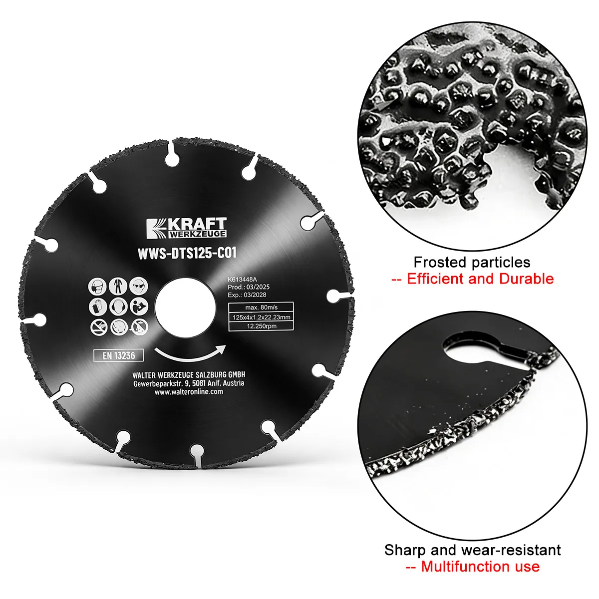 Disco de Corte para Amoladora Angular de 5 Pulgadas (125 mm), Disco de Corte de Acero y Carburo de Alta Resistencia para Uso en Múltiples Escenarios