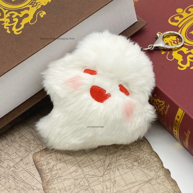 8cm Cartoon Cute Furry Blush Cat Ball Doll Plush Toy Keychain Pendant Soft Girl's Schoolbag Bag Keychain Ornament Key Ring Toys