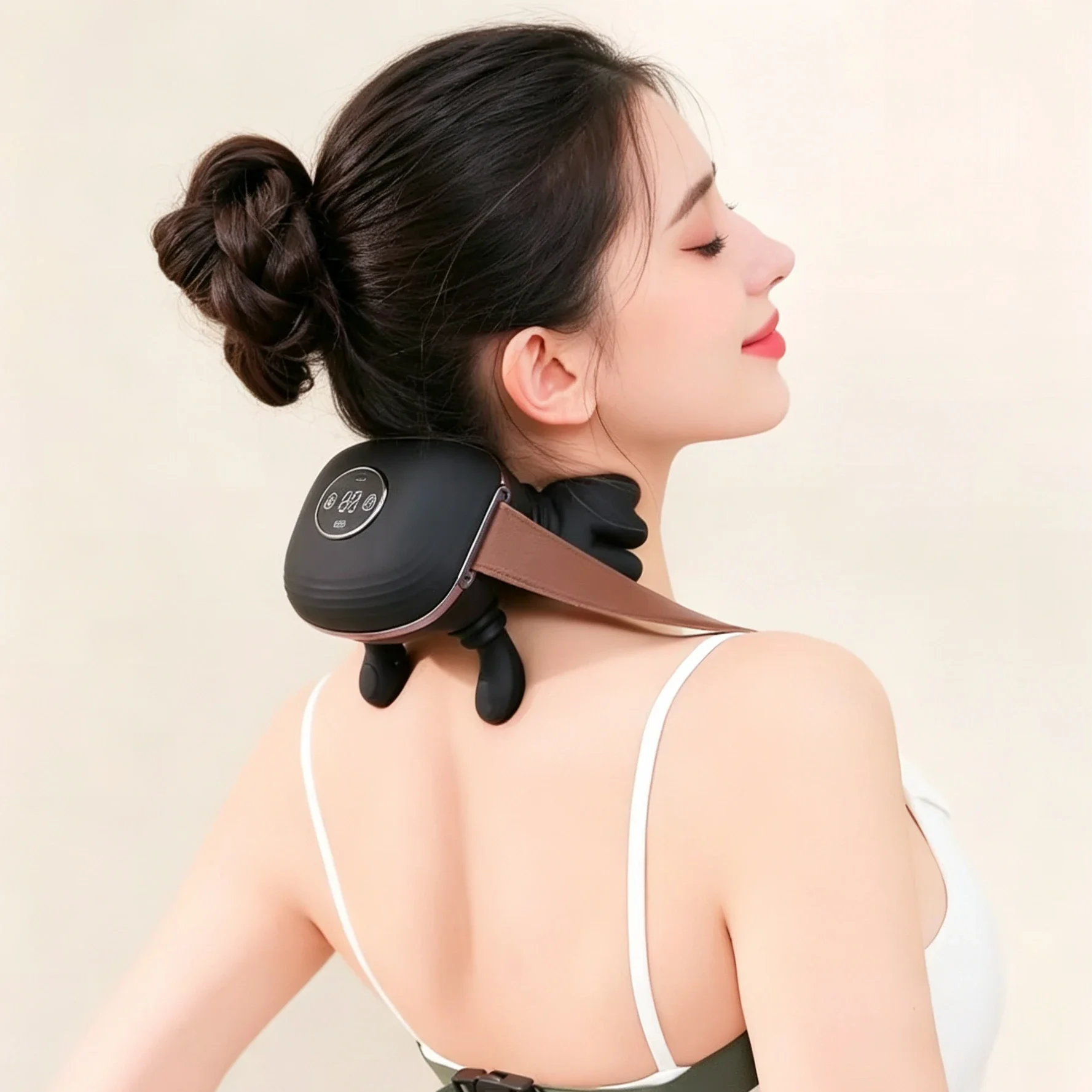 Wireless Bionic Finger Massager Heated Trapezius Kneading Neck Shoulder Shawl Multi-functional Handheld with Brushless Motor