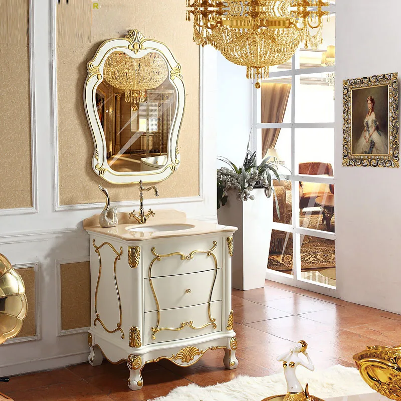 

European bathroom cabinet oak washbasin combination French toilet small bathroom cabinet wash basin washbasin
