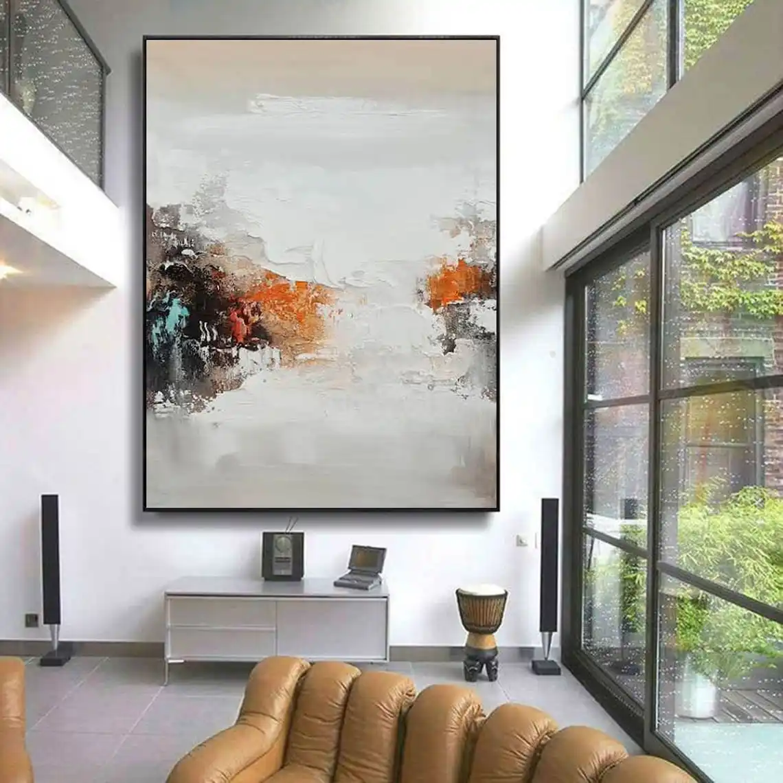 

Большая текстурированная абстрактная картина ручной работы, красочная картина на холсте, минималистичная картина маслом, украшение дома, современное абстрактное настенное искусство