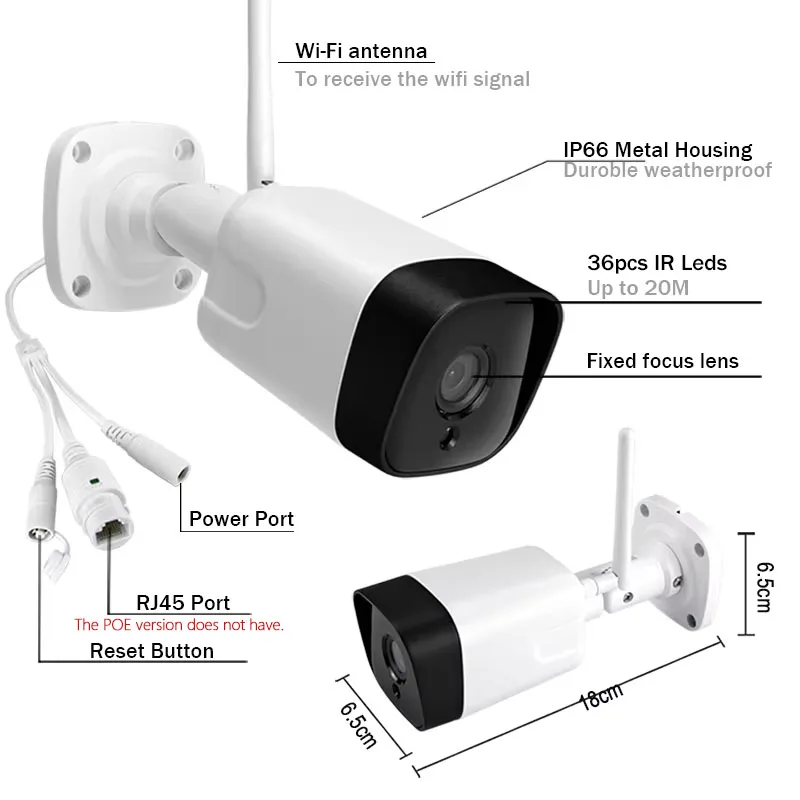 HJT 8MP 4K IP камера WIFI/4G камера 5MP 940nm IR Cut 3.6MM Human Motion Detection Two-way Audio Security