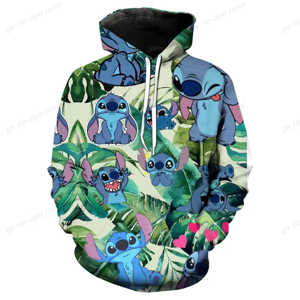 การ์ตูน 3D พิมพ์ Hoodies สําหรับผู้ชายและผู้หญิง Disney เสื้อแขนยาว Street สไตล์เสื้อลําลองเด็ก Hoodies