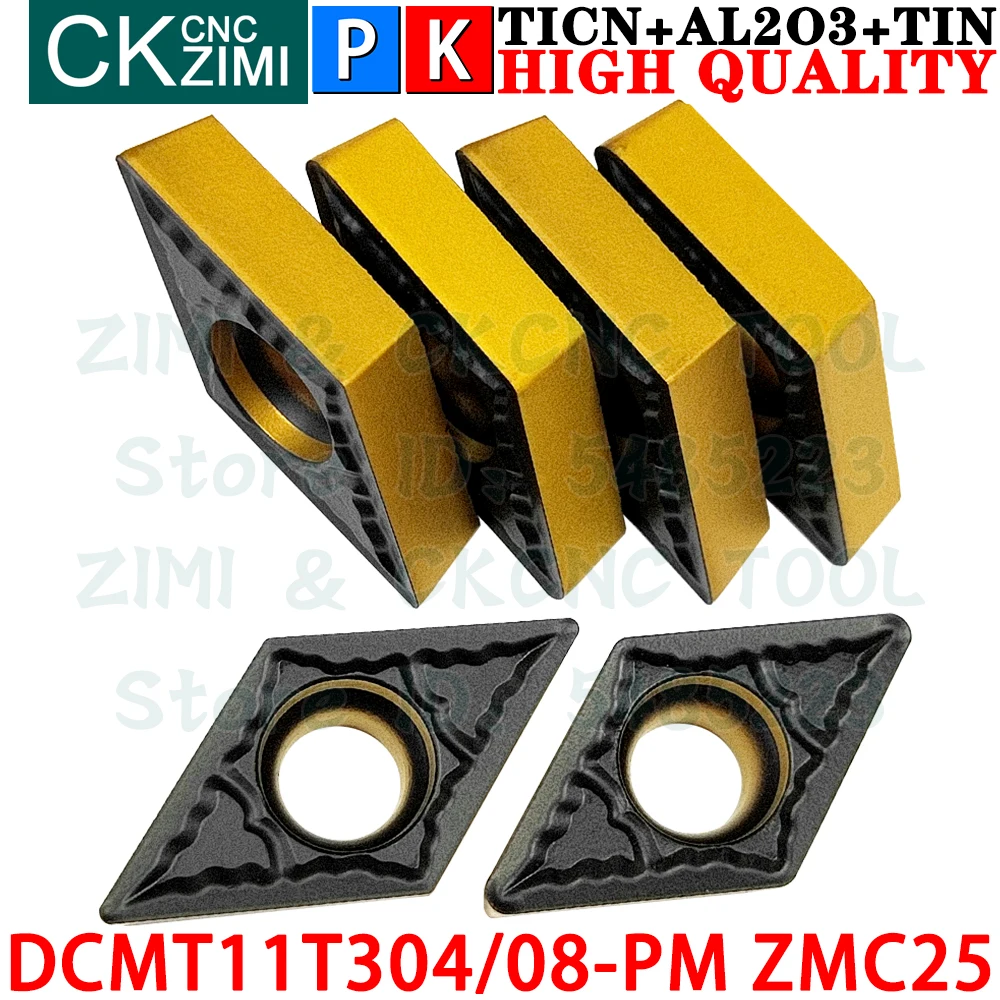 

DCMT11T304-PM ZMC25 DCMT11T308-PM ZMC25 Твердосплавные пластины Пластины для наружной токарной обработки Инструменты Механические токарные станки с DCMT11T3 DCMT 11T ЧПУ режущие инструменты для черновой обработки стали