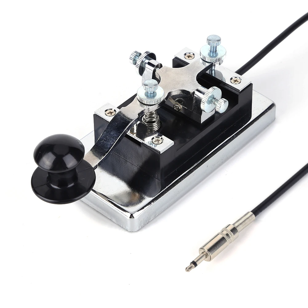

HY-K4 Stainless Steel CW Telegraph Shortwave Radio DIY Telegraphing Key Morse Key Shortwave Radio Communication Teaching Aids