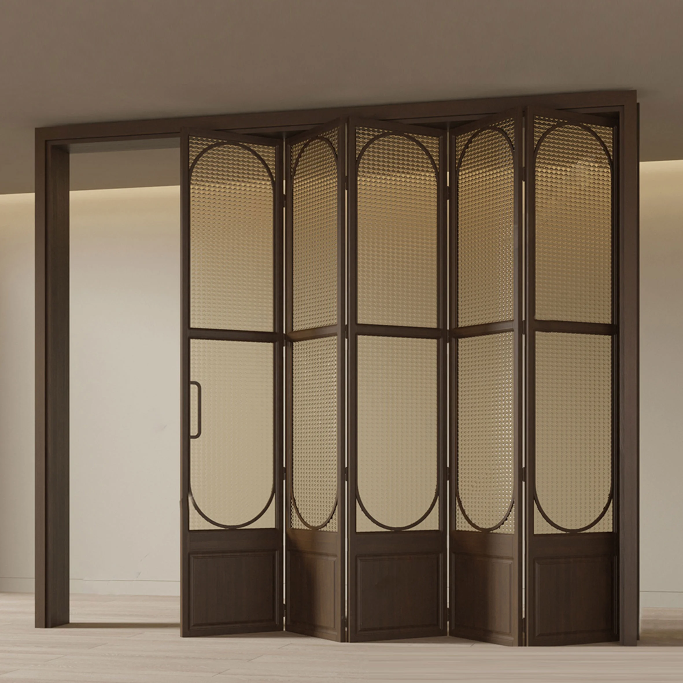 Aluminum interior folding door with split-bar aluminum soundproof double-fold patio door