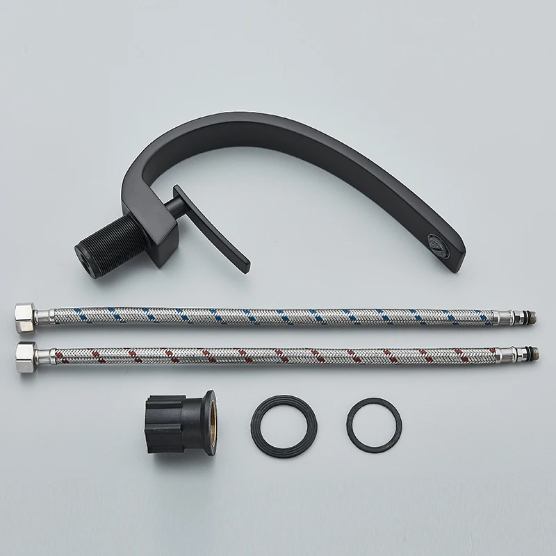 الفاخرة حوض نحاسي صنبور سطح الخيالة الأسود الساخن الماء البارد حوض للحمام غسل صنبور حوض خلاط ثقب واحد للحمام