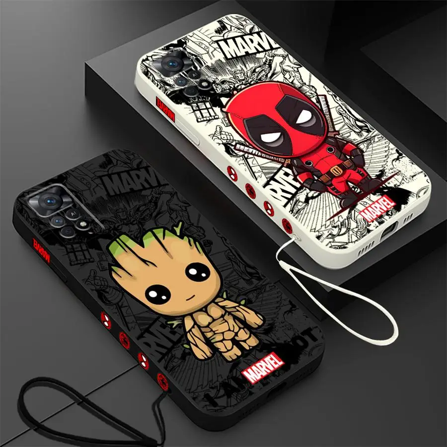 Marvel Deadpool Groot Phone Case for Xiaomi Redmi Note 13 12 Pro Plus 7 10 12S 11S 11 Pro 5G 8 9 10 Pro 9S 9T 10T Silicone Cover