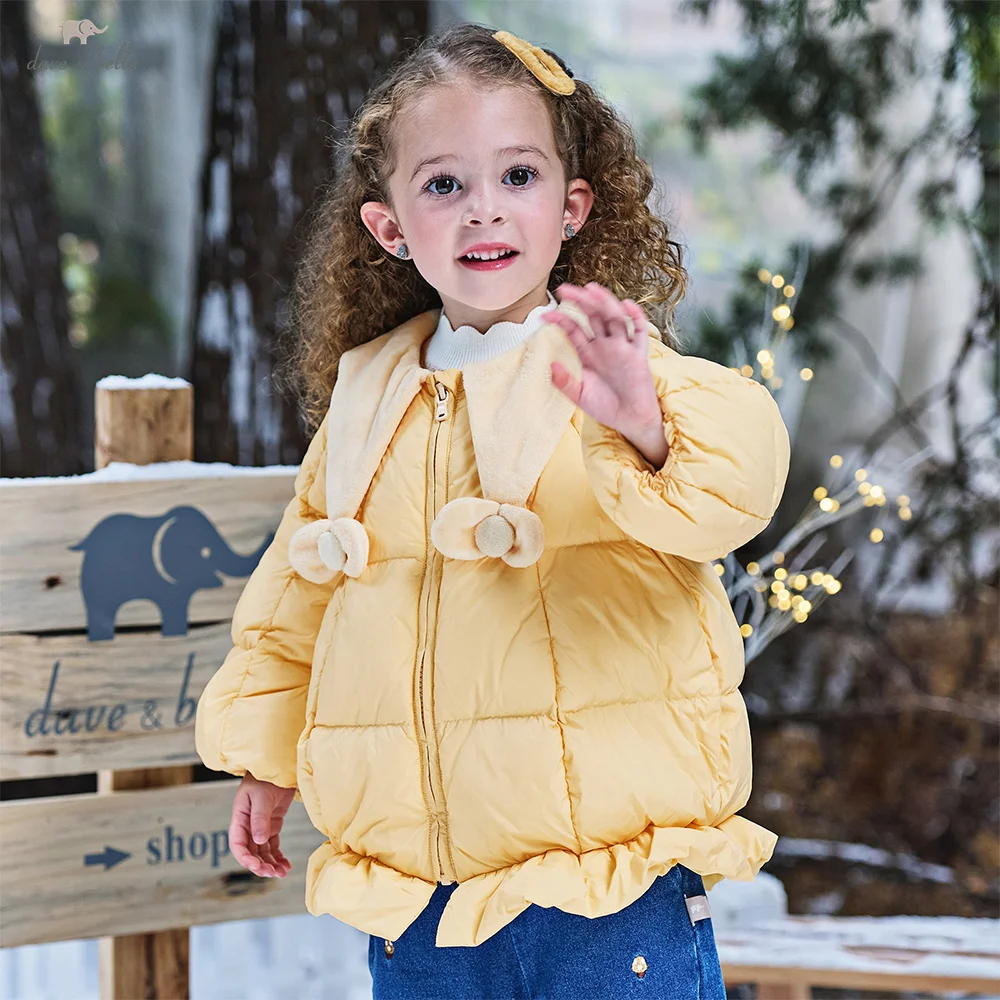 

Пуховик Dave Bella для девочек, осенне-зимнее детское плюшевое толстое пальто, детский топ на белом утином пуху, детская одежда с длинными рукавами DB4254214