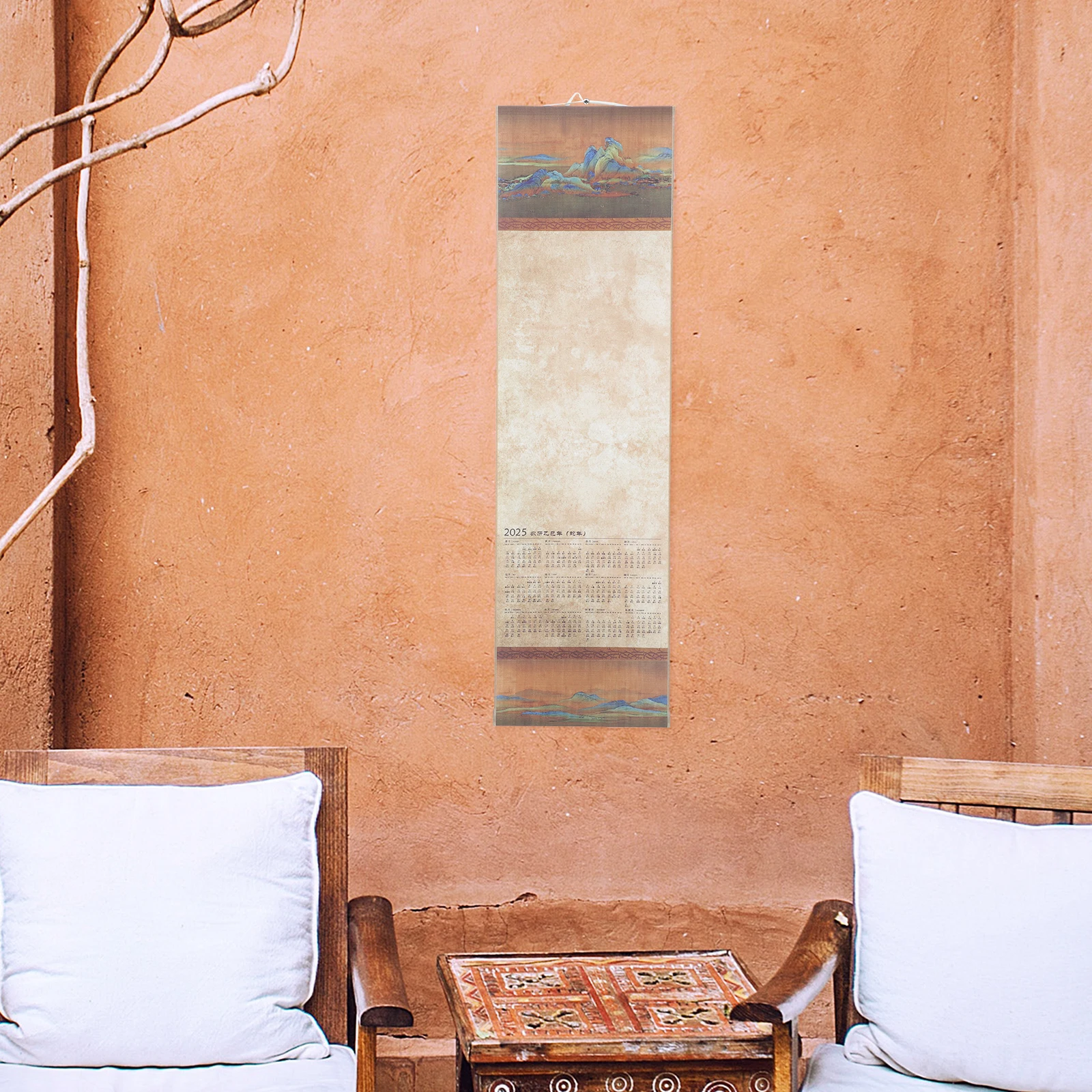 2025년 벽걸이 달력 종이 블랭크 스크롤 중국 서예 그림 쓰기용 롤 달력 가정용