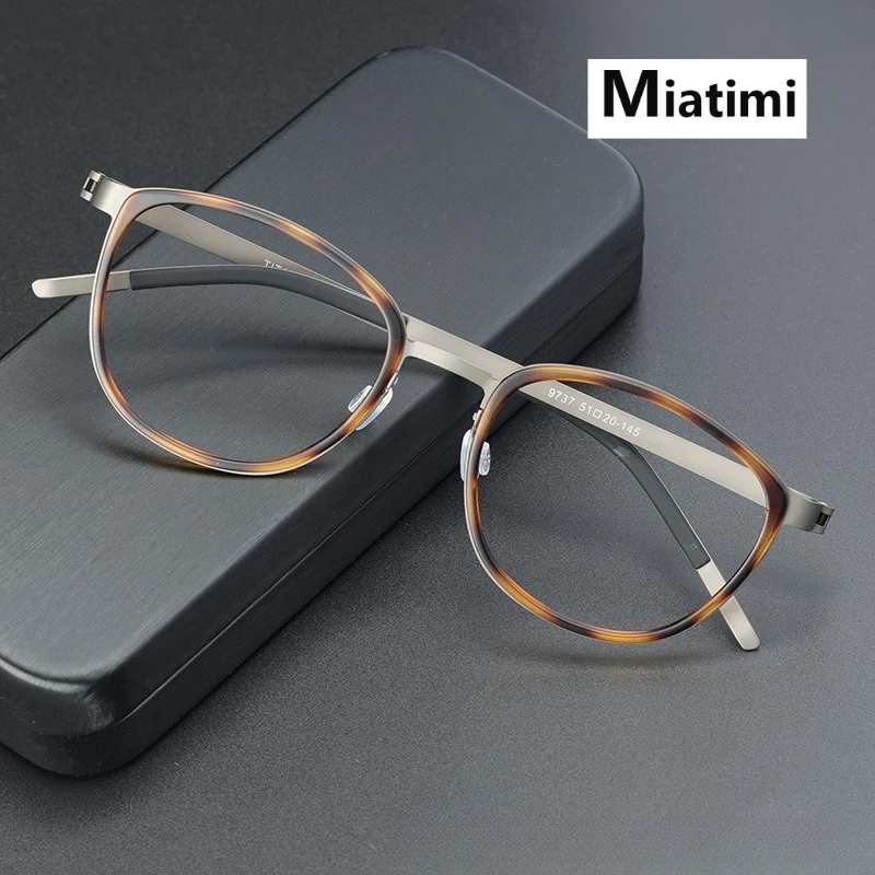 

2026 Fashion Round Screwless Pure Titanium Eyeglasses frames Vintage Eyewear Glasses Frame Men Women spectacles