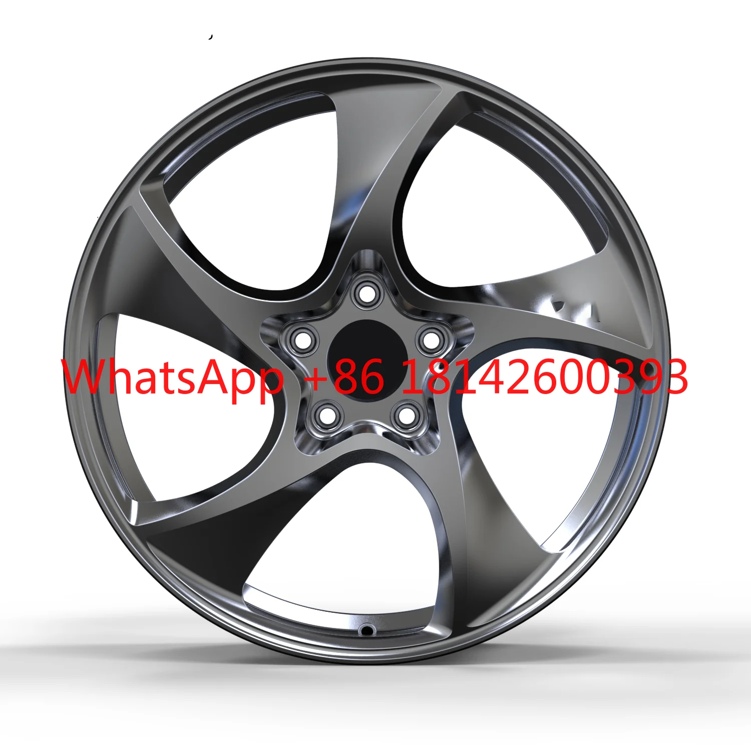 New Aluminum Alloy Concave Wheel Hub Chrome Finish 15 Inches Five Spoke 4x100 Bolt Pattern Universal Fitment
