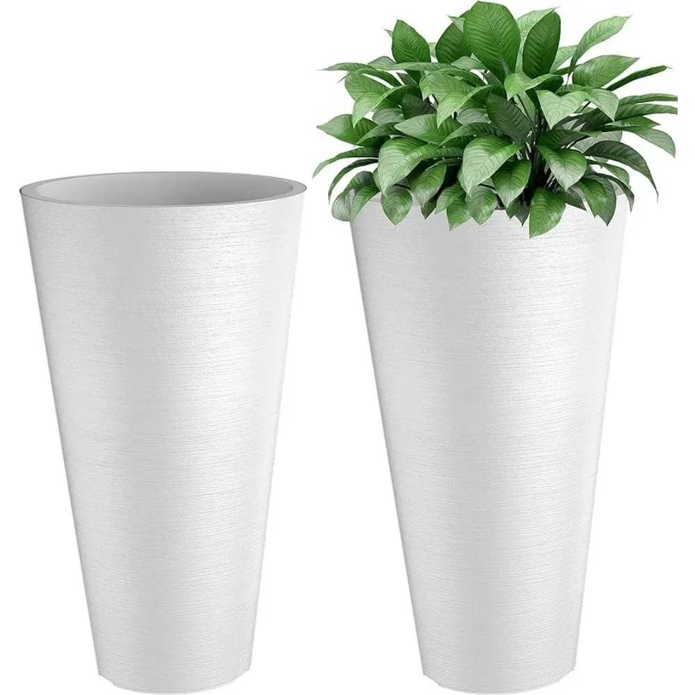 

Planters for Indoor Plants Verel White 24 Inch Tall Outdoor Planters With Small 10 Inch Pots Garden Decorations Bonsai Pot Home