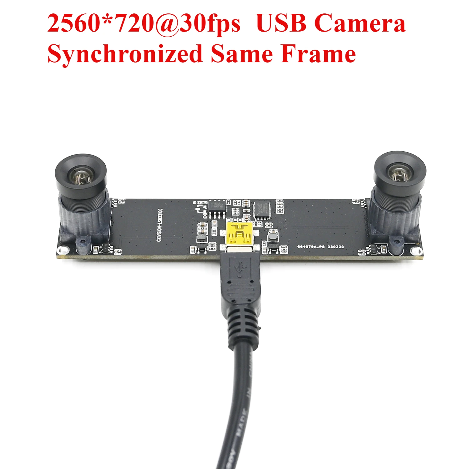 2560x720 30fps USB Camera Module,Dual Lens Synchronized Same Frame,For Windows Linux Android Raspberry Pi