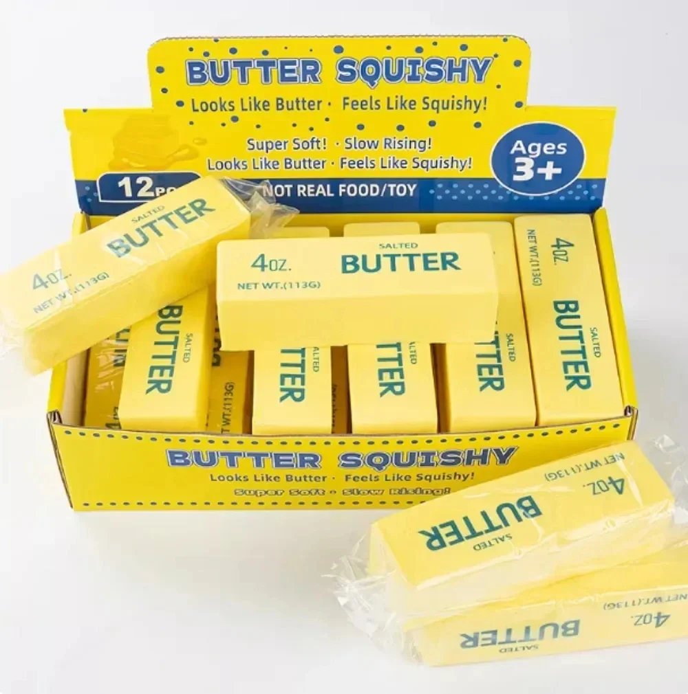 1PC Butter Stick Stress Anxiety Relief Fidget Toys Slow Rising Squishy Squeeze Elastic Cheese Stick Squeeze Toys
