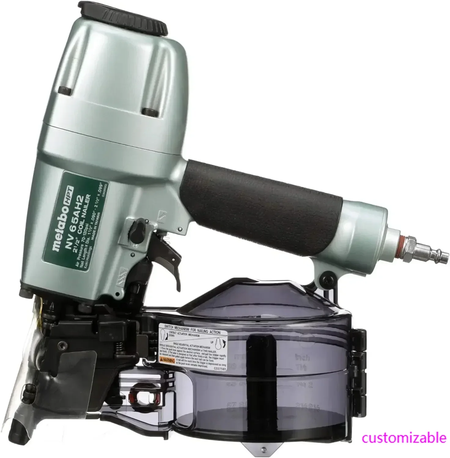 Coil Siding Nailer for 1.5-2.5 inch Nails, Side Load Magazine