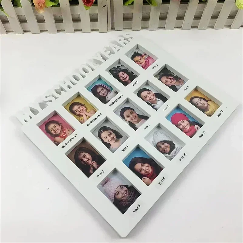 My First Year Baby Memorial Photo Frame School Years Kids Student Baby Keepsake Frame Picture Display Newborn Birth Growth Album