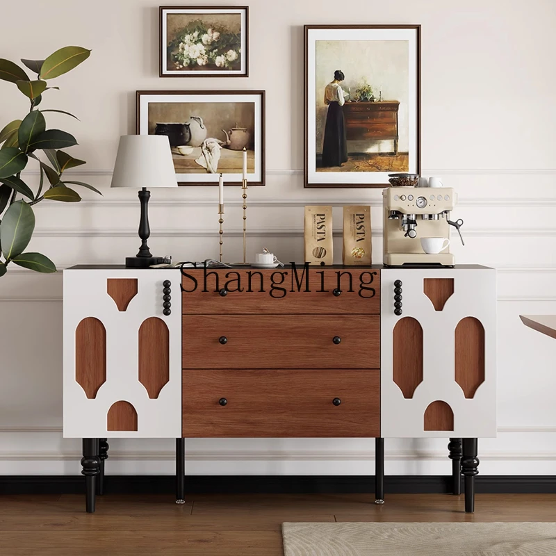 

LXY retro dining side against the wall integrated locker household medieval storage porch tea cabinet