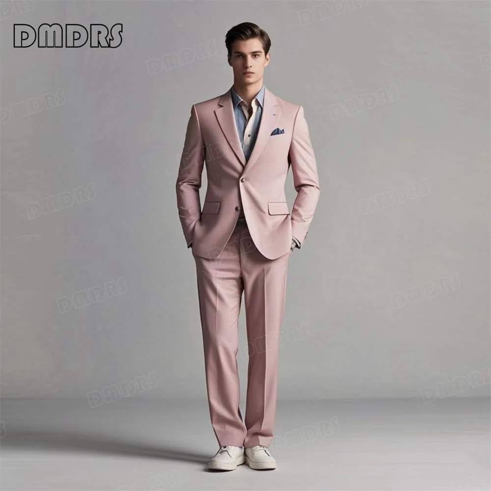 

Men's Formal Wedding Suit for Groom, Customized Blazer Pants, Formal Tuxedo, Plus Size, Classic, Solid, 2 Pieces