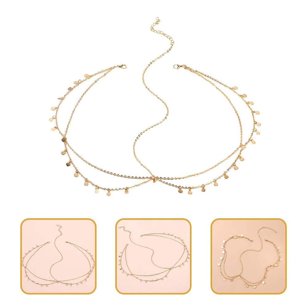 

2 Pcs Ethnic Style Women Headdress Bohemian Head Hair Hair Chain Forehead Accessories Wedding Head Chain Party