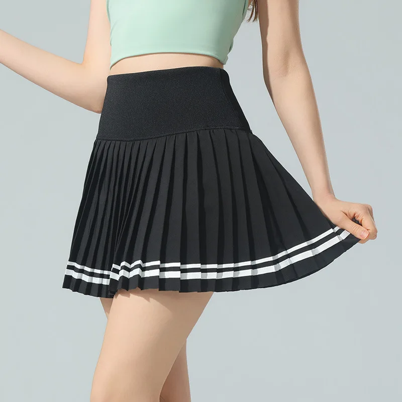 Women's Tennis Pants Skirt Quick Dry Fake Two-Piece Sporty Running Fitness Yoga Badminton Fashion Pleated Mini Skirt