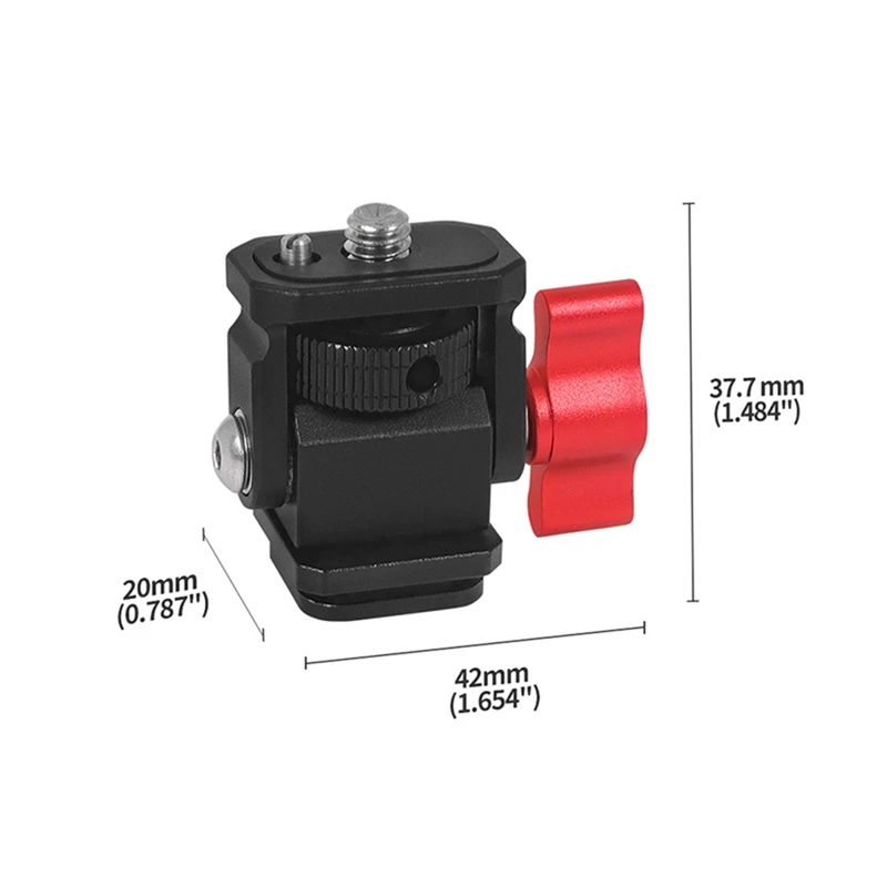 حامل قبضة صغير للتصوير الفوتوغرافي سريع التحرير ، رأس دودة مخفف قابل للتعديل ، مثبت بمسمار ، حامل توسيع الشاشة ، سهل الاستخدام