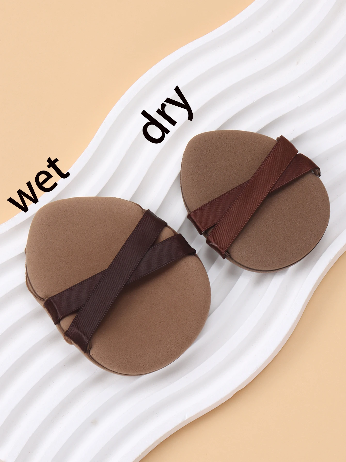 Podwójna Wstążka Duża Poduszka Powietrzna w Kształcie Kropli Wody 2 szt., Do Użytku na Mokro lub na Sucho; Puszysta Poduszka Powietrzna; Wielofunkcyjna Przenośna Gąbka do Makijażu