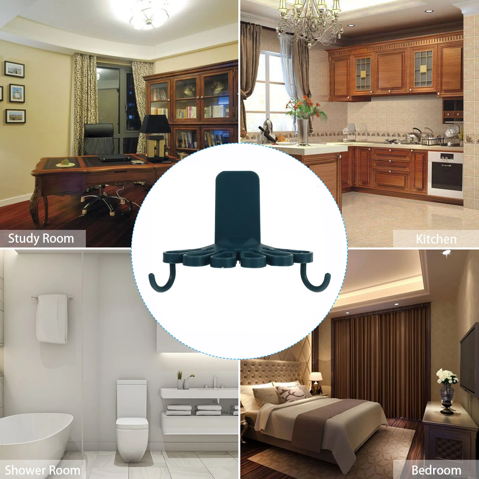 

Swivel Towel Rack with Hook ABS Material Kitchen Bathroom Storage Solution Towel Swivel Hooks Rack