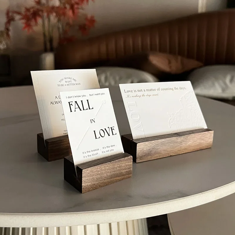 10pcs /lot Solid Wood Price Tag Holder Table Sign Display Stand Labels Price and Menus Wooden Cards and Tag Clips