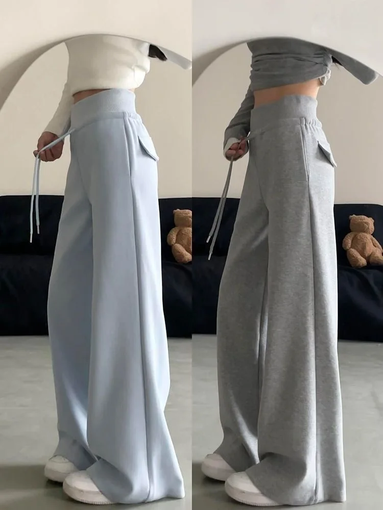 กางเกงขายาวทรงกว้าง จีบพลีท ผู้หญิง สปริง สีพีช ผ้าโมดอลเนื้อนุ่ม สีมิลค์นูทรัล สไตล์อเมริกัน จับจีบ ทรงซอฟต์เชลล์ สำหรับสาวออฟฟิศ