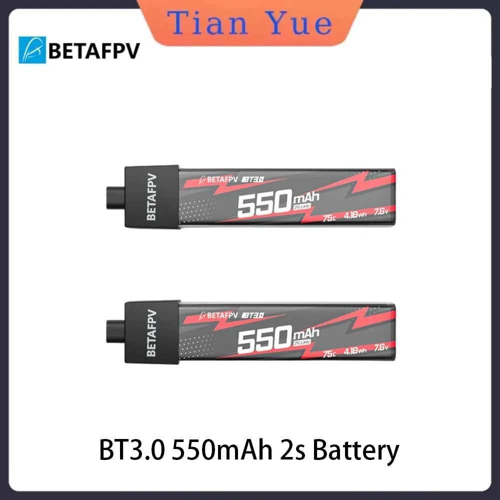 

BETAFPV BT3.0 2S Battery - 550mAh 75C for Pavo20 Pocket, Z-Fold 29g LIHV FPV Drone Battery