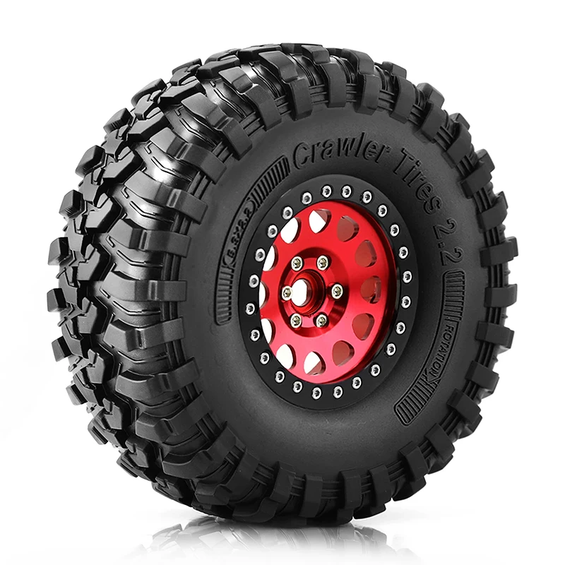 

RC Metal 2.2" Beadlock Wheel Rim Tire Set 135mm for 1/10 RC Crawler Car Axial SCX10 Wraith RR10 Capra Traxxas TRX4 YK4082 YK4083