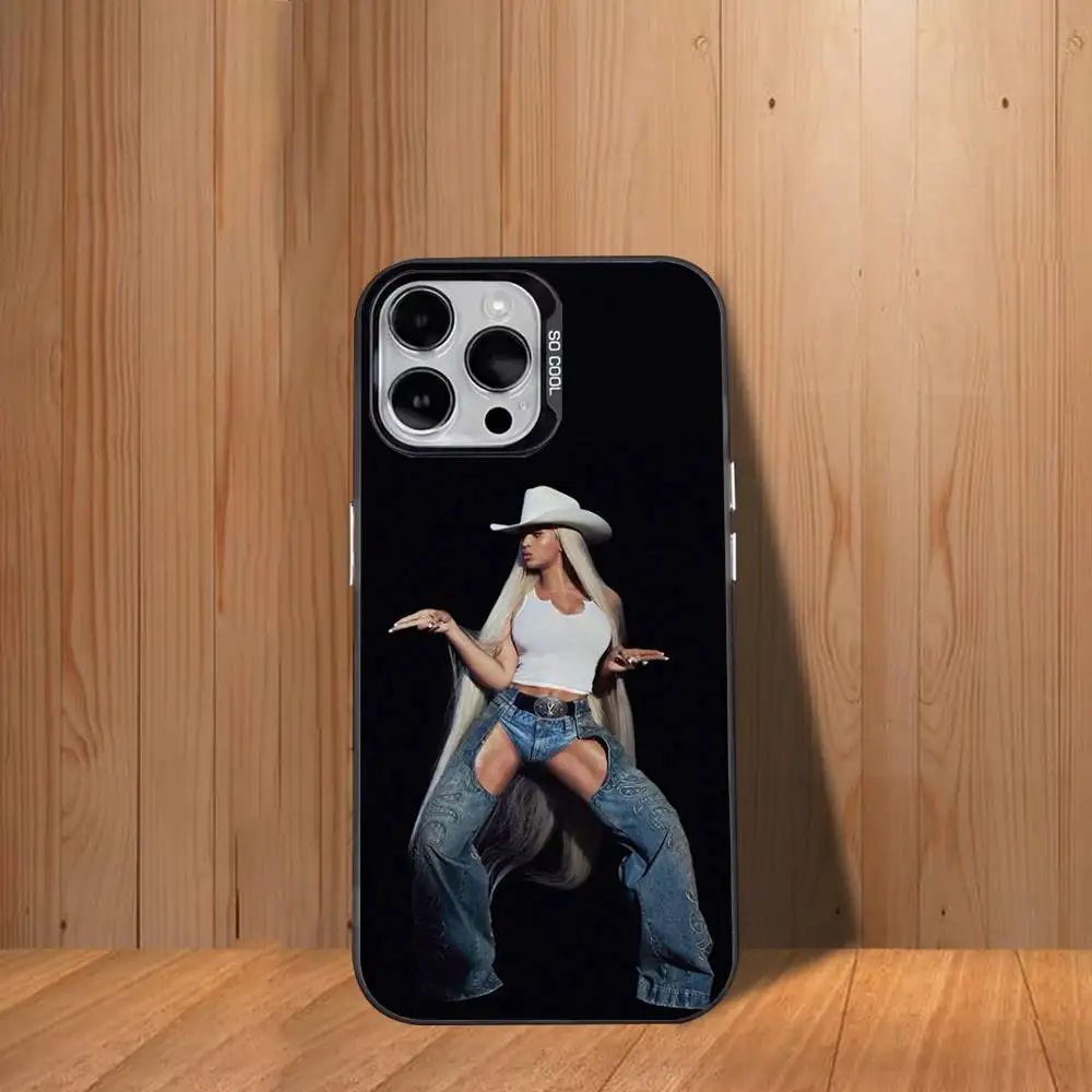 Funda de teléfono Singer B-Beyonce para iPhone 17,16,15,14,13,12,11, Mini,Pro,SE,MAX, funda blanca mate a prueba de golpes