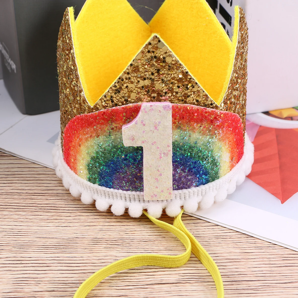 

Rainbow Crown Hairband Boy Birthday Half Hat for Party Cosplay Carnival Costume Accessories Baby First Cone Hats Make Your