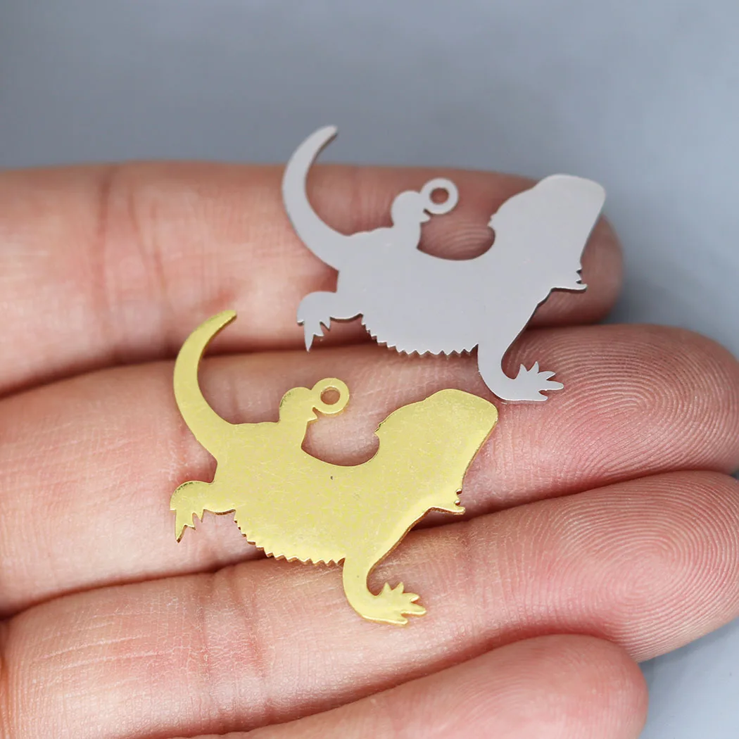 5pcs/lot Bearded Dragon Pendant Lizard Charm for Jewelry Metal Accessories DIY Charms For Jewelry Crafts Findings