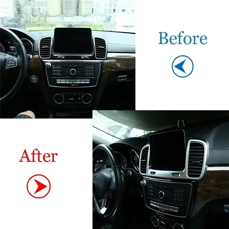 

Classy-Silver Car Central Control Air Vent Outlet Frame Component For Mercedes Benz GLS GLE W166 X166 2016-2019