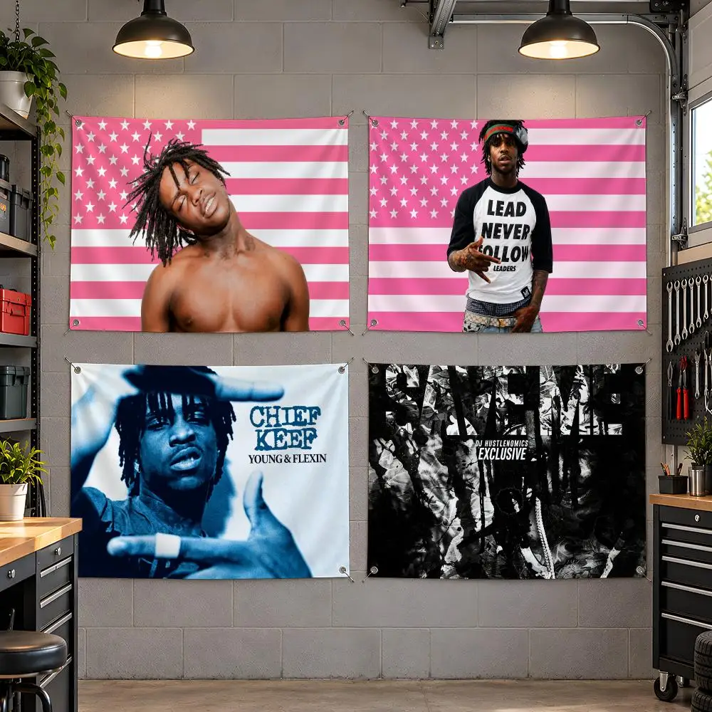 Rapper Drill Chief Keef Flags Fan Flag Banner Outdoor Camping Backyard Lawn Garden Patio Party Decor Gift
