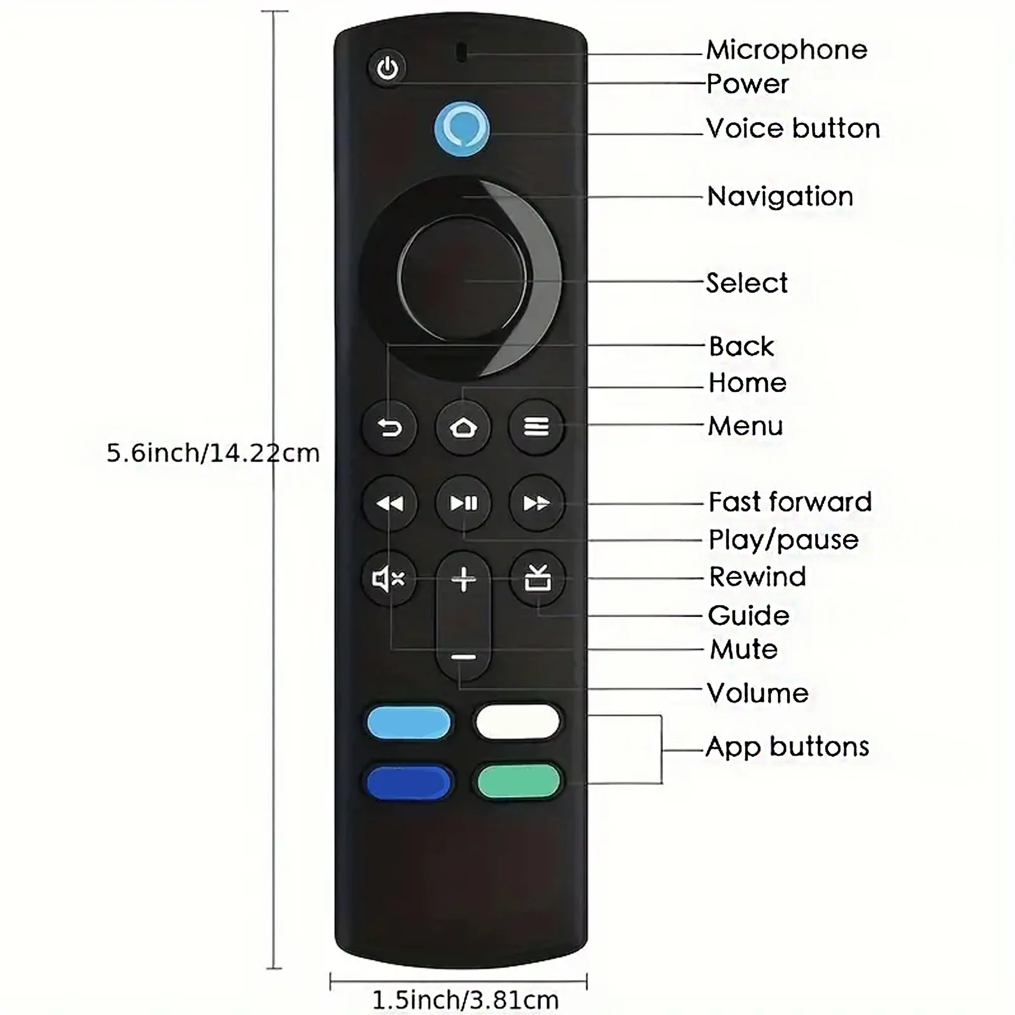 ABS Remote Control Television LCD TV L5B83G For Fire TV Stick Lite BT Voice Remote Control Amazon Third Generation