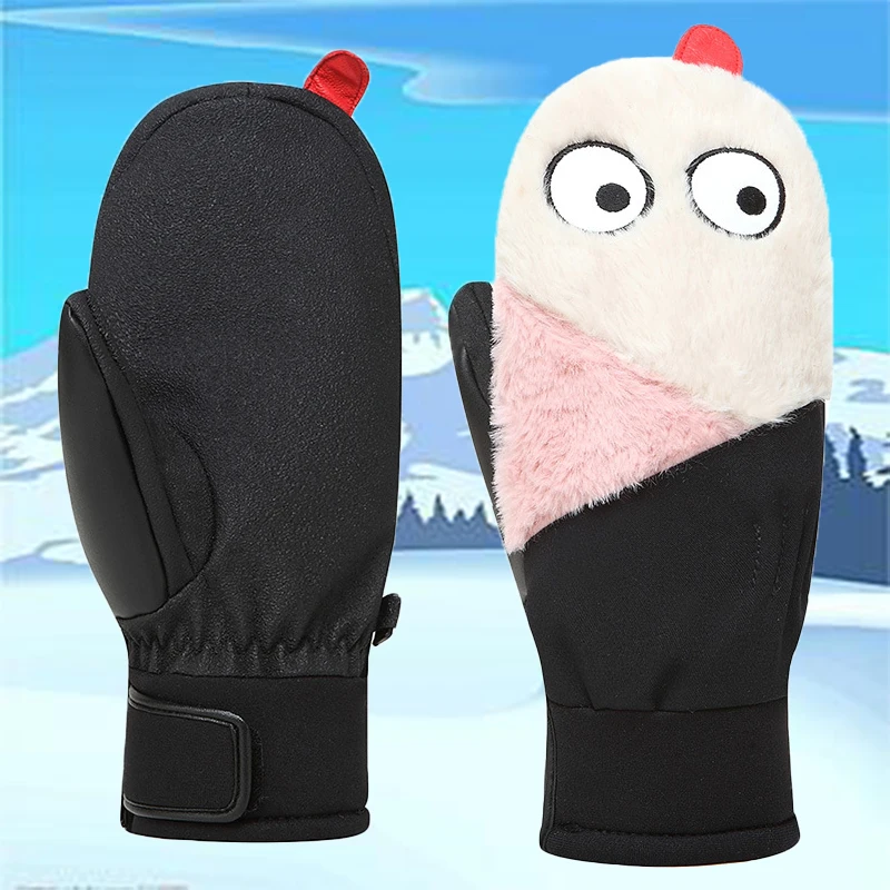 Winter New Skiing Gloves Waterproof Warm Cartoon Boy Girl Mittens Snow Clothing Outdoor Sports Skiing Cycling Snowboard Gloves