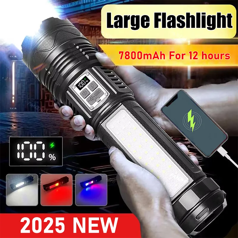 

TacticalTorch Camping EmergencyZoom Lantern High Power LED Flashlight Dual Light Warm And White Lamp With COB USB Rechargeable