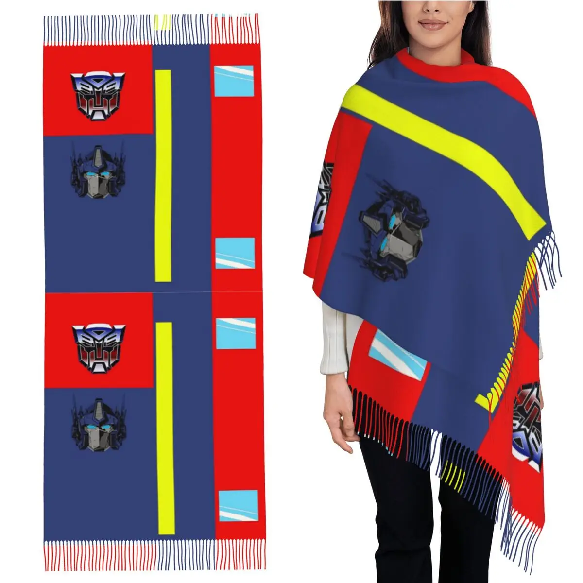 

Autobots Prime Bag Шарф Шарфы с кисточками для женщин Мягкие теплые шали и накидки Большая осенне-зимняя шаль