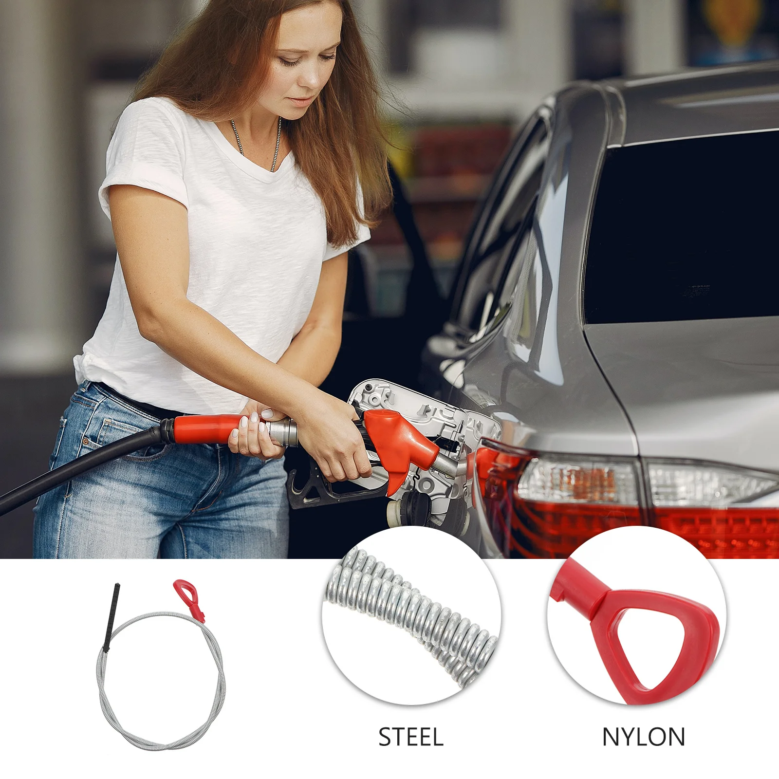 

Oil Level Dipstick with Clear Graduations and Eye-Catching Handle for Quick Location Car Engine Oil Checker Replacement Auto