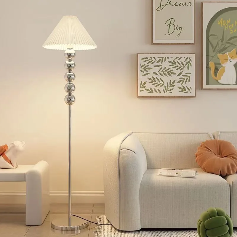 Retro Pleated Floor Lamp Living Room Bedroom Decoration Atmosphere Lamp Creative Simple Flower Floor Lights Sofa Bedside Lamp - view 2