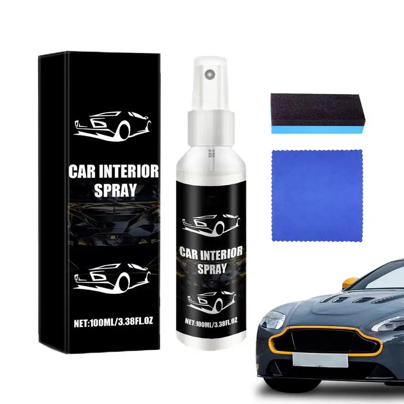 Car Interior Cleaner Waterless 100ml Interior and Dashboard Cleaner Vehicle Detailing for Preventing Drying Stain Removal