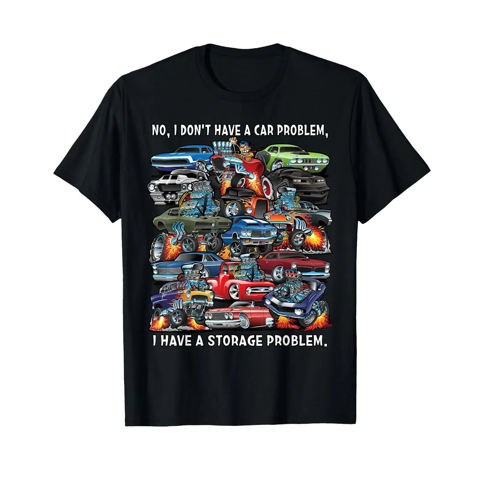 I Dont Have a Car Problem Storage Cartoon T Shirt vintage Washed Stylish homme graphic fashion streetwear Slightly Soft